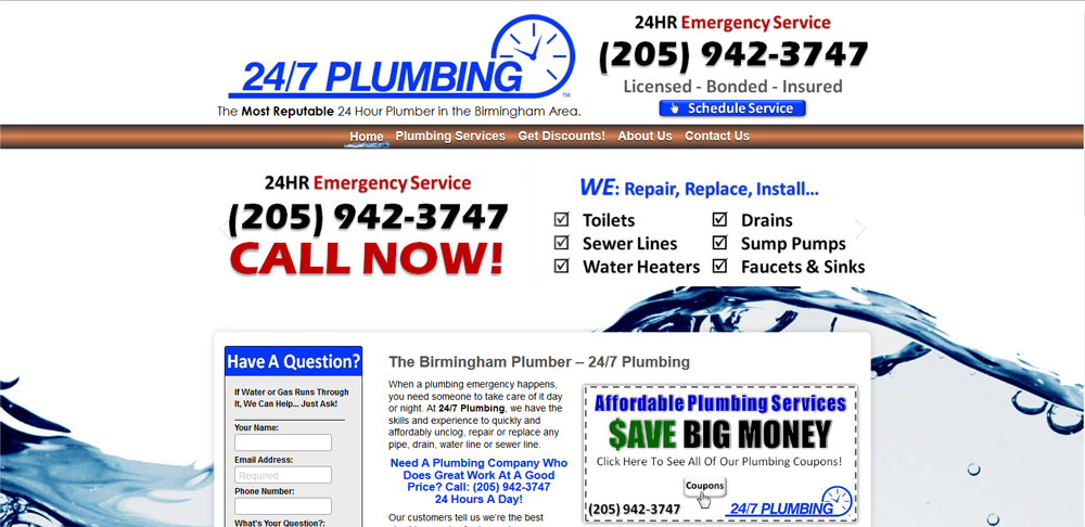 Plumbing website design