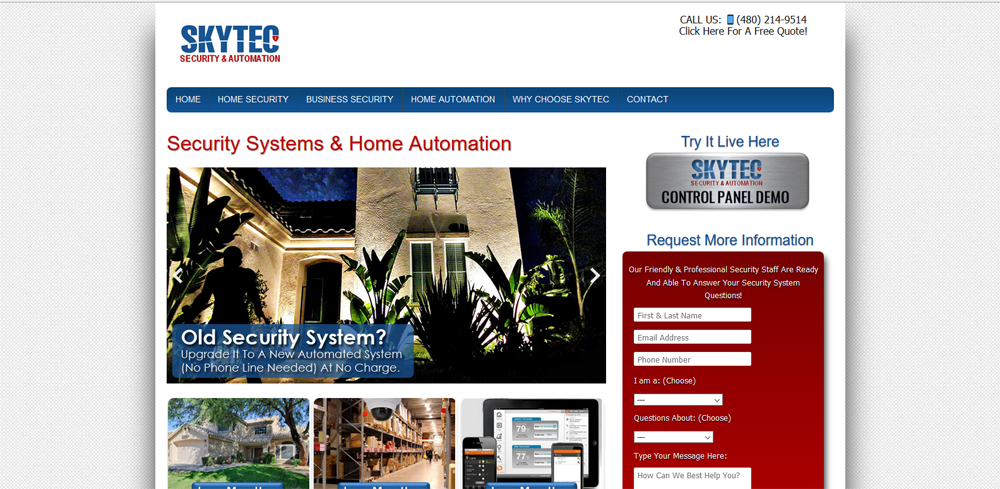 home security website design