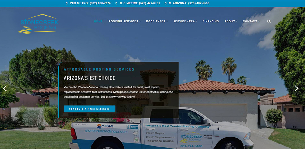 roofing contractor website design